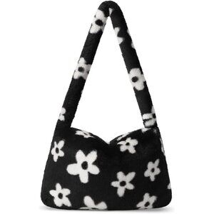 ✨ Kpx Faux Fur Furry Women White Fluffy Large Cute Autumn Winter Shoulder Bag